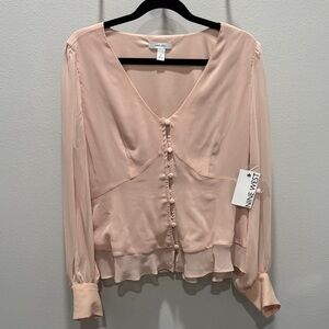 Nine West Blush Button-Down Blouse